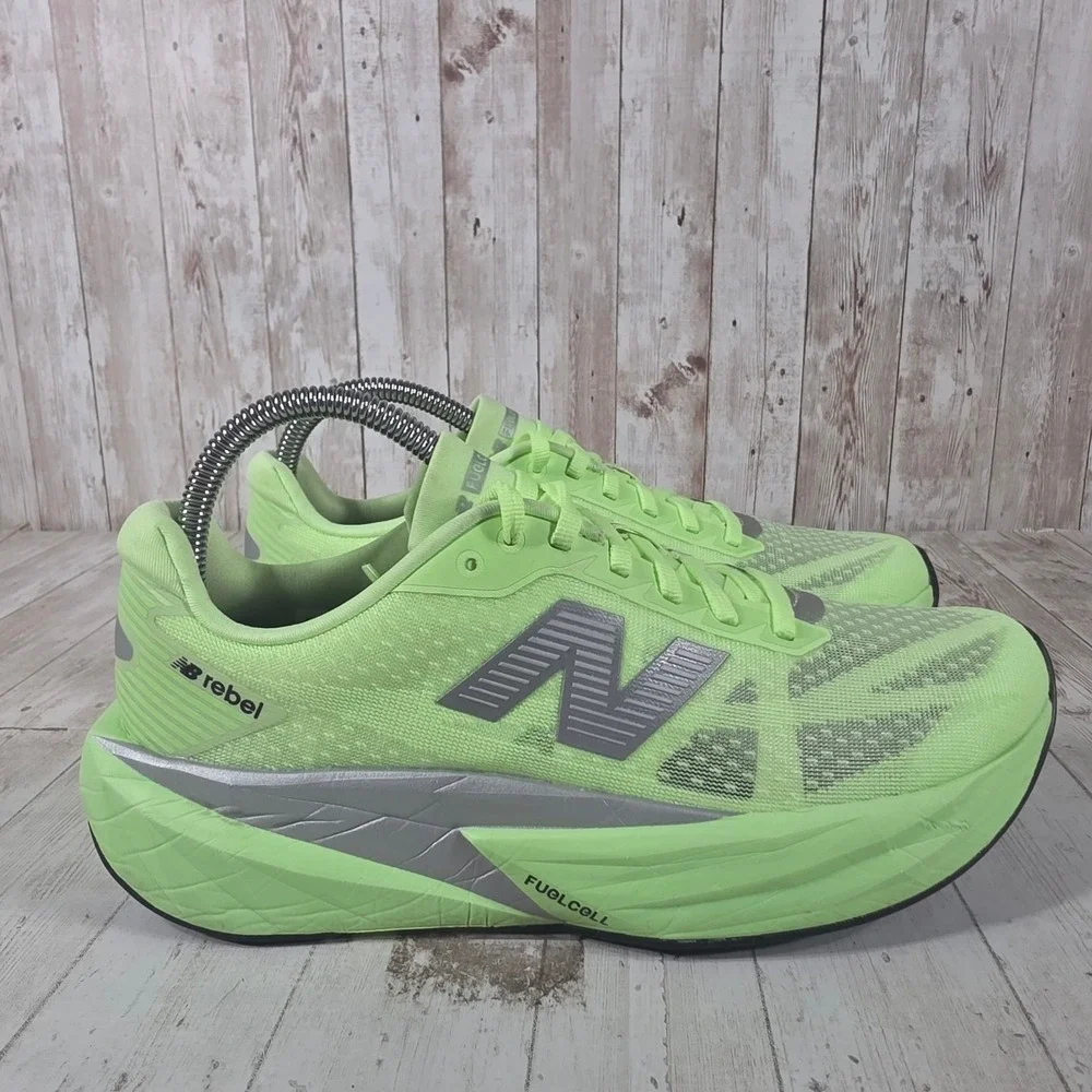 New Balance FuelCell Rebel v4 Neon Lime Green Silver‎ Run Shoes WFCXLZ5 Mens 8